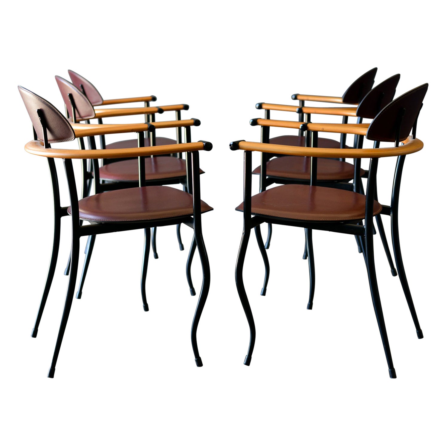 Set of 6 Stiletto 'Marilyn" Dining Chairs by Arrben of Italy, ca. 1980