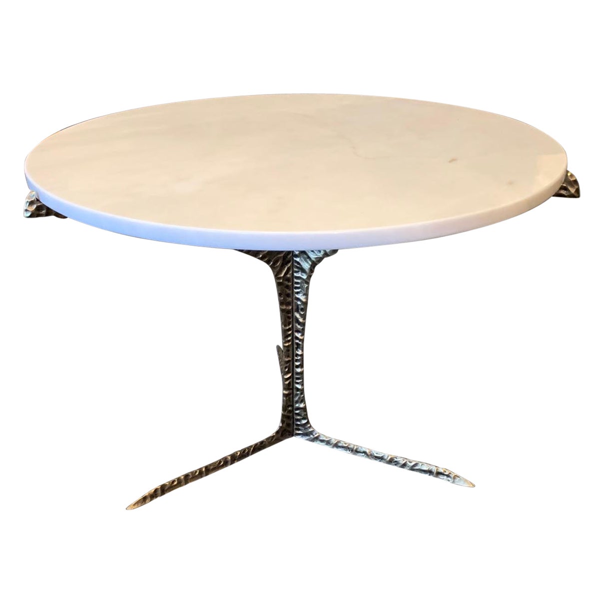 White Round Marble Top Coffee Table, Portugal, Contemporary