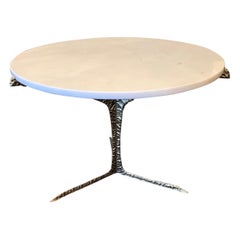 White Round Marble Top Coffee Table, Portugal, Contemporary