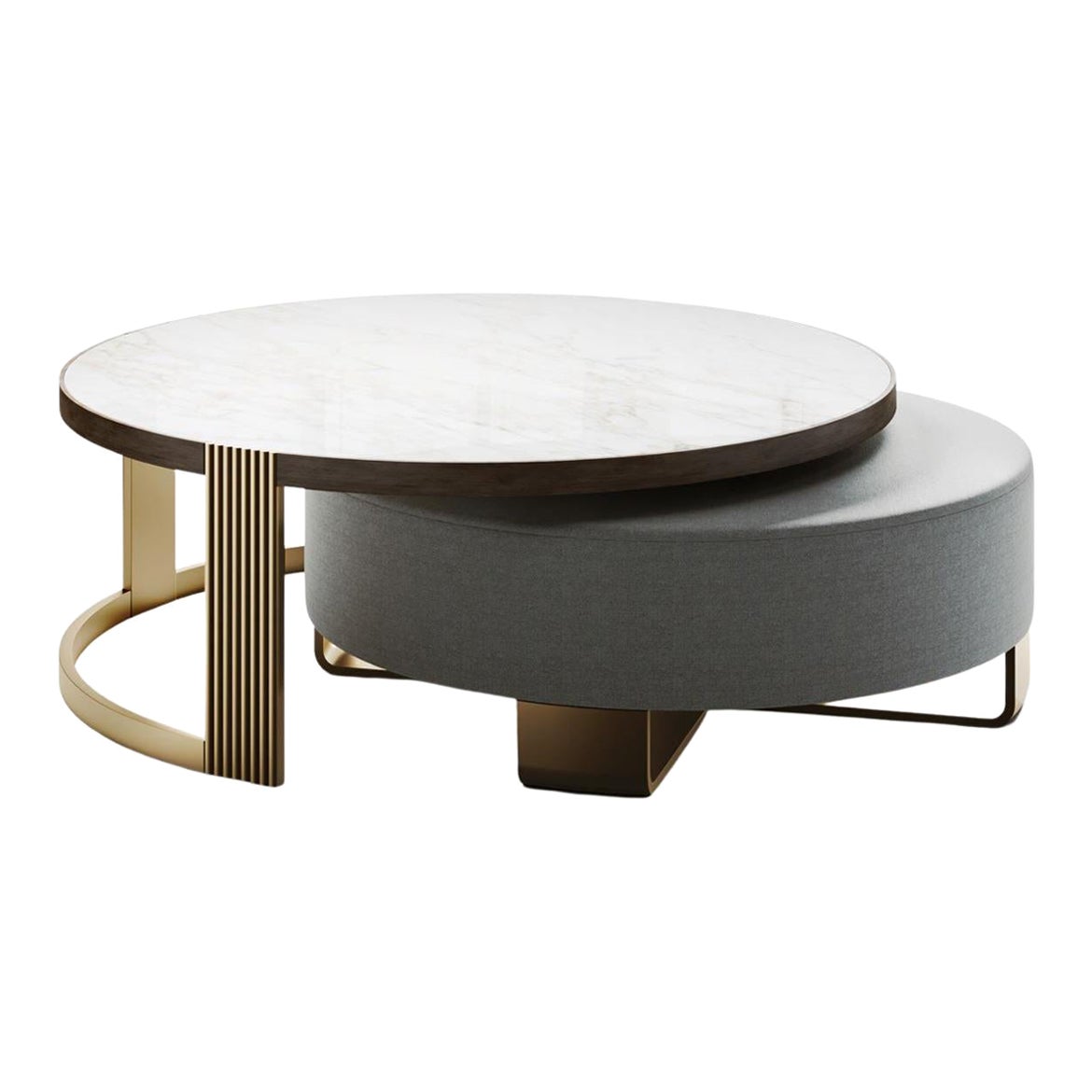 Cliff Young Tosca III Occasional Nesting Cocktail Table and Ottoman For Sale