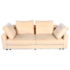 Vintage Roche Bobois Post-Modern Off-White Ultra Suede Sofa 