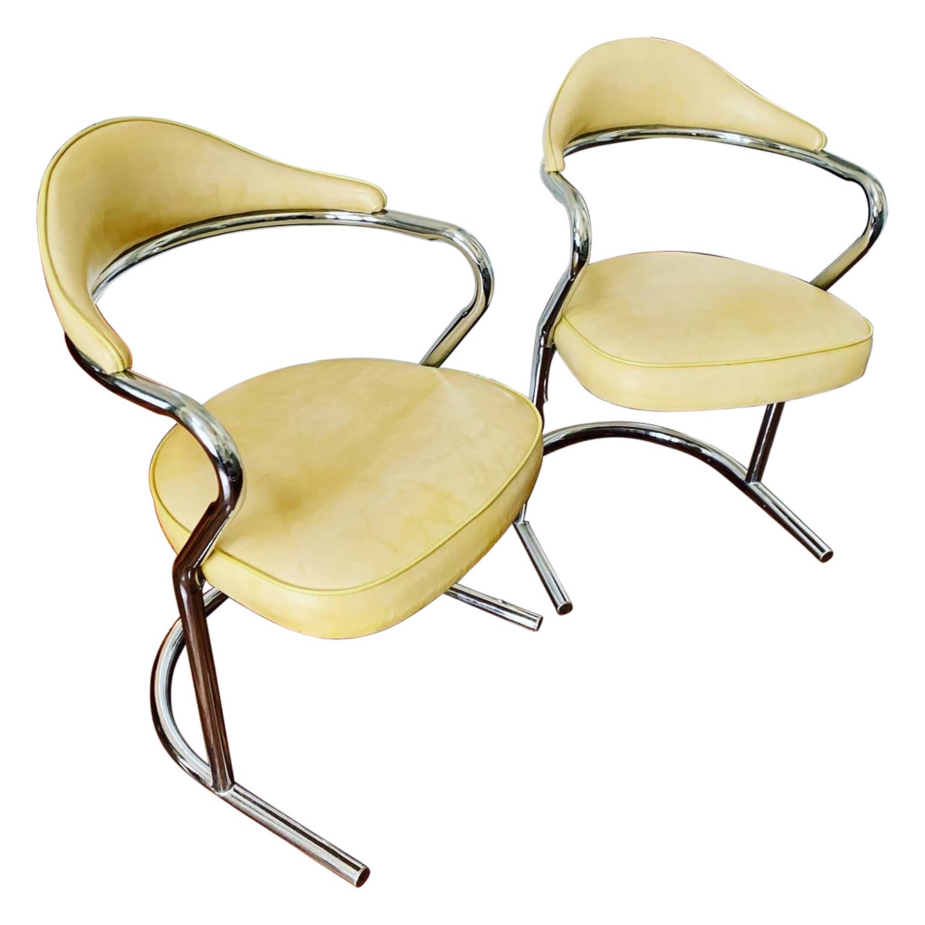 1970's Daystrom Cantilever Chairs, a Pair For Sale