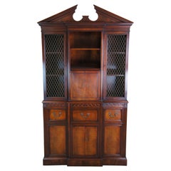 Mid-Century Drexel Windsor Mahogany Federal China Hutch Bookcase Record Cabinet