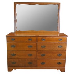 Baumritter Ethan Allen Heirloom American Maple Mirrored Dresser Chest of Drawer