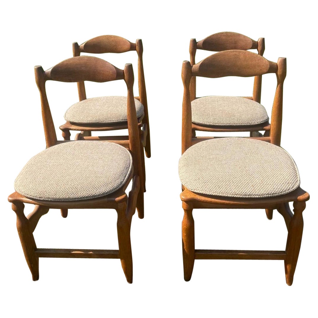 Guillerme et Chambron 4 Chairs in Oak "Edition votre Maison"