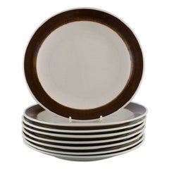 Vintage Hertha Bengtson for Rörstrand, Eight Koka Lunch Plates