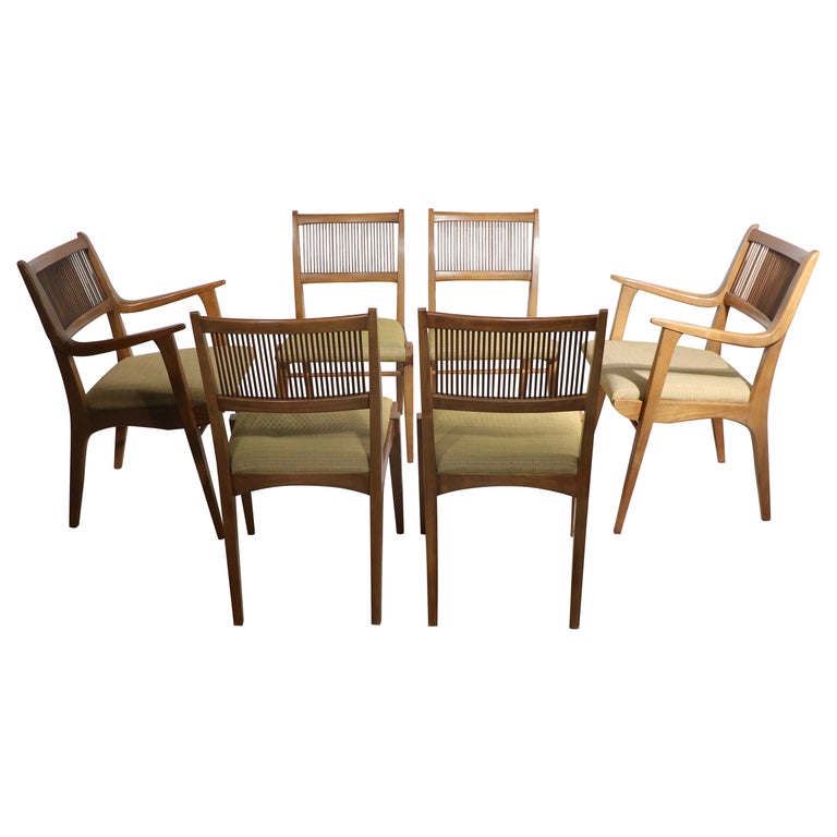 Set of Six Mid Century Dining Chairs Drexel Profile by John Van Koert