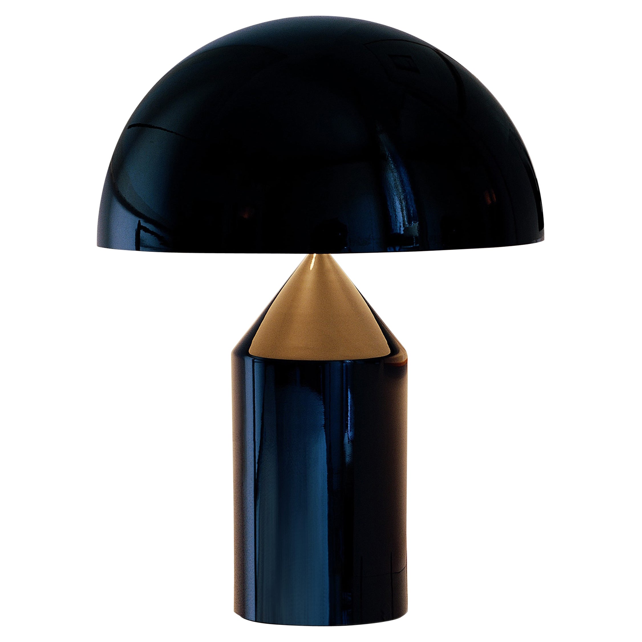 Atollo Black Table Lamp by  Vico Magistretti for Oluce