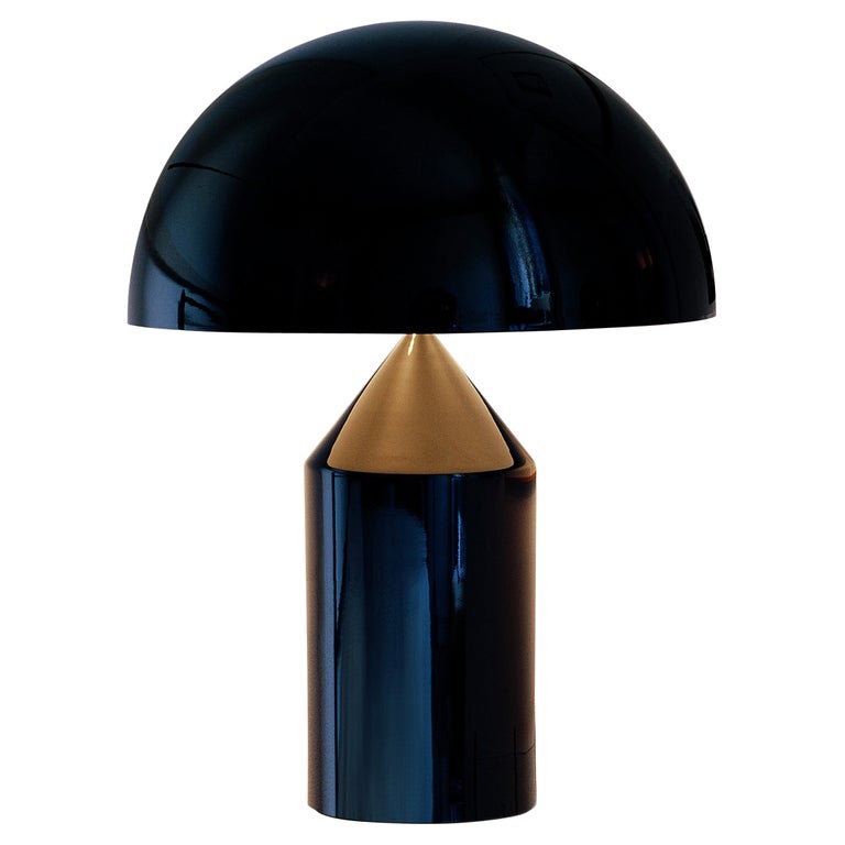 Atollo Black Table Lamp by  Vico Magistretti for Oluce For Sale