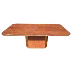 Jean-Claude Mahey, Rectangular Table in Red Marble from Iran, 20th Century