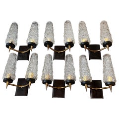 1960s Set of Six Mid-Century Modern Two Lights Wall Sconces by Targetti Sankey