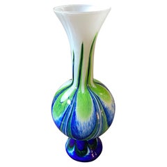 1970s Carlo Moretti for Opaline Florence Space Age Opaline Glass Italian Vase