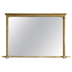 Antique Large Gilt Wall Mirror 19th Century Overmantle