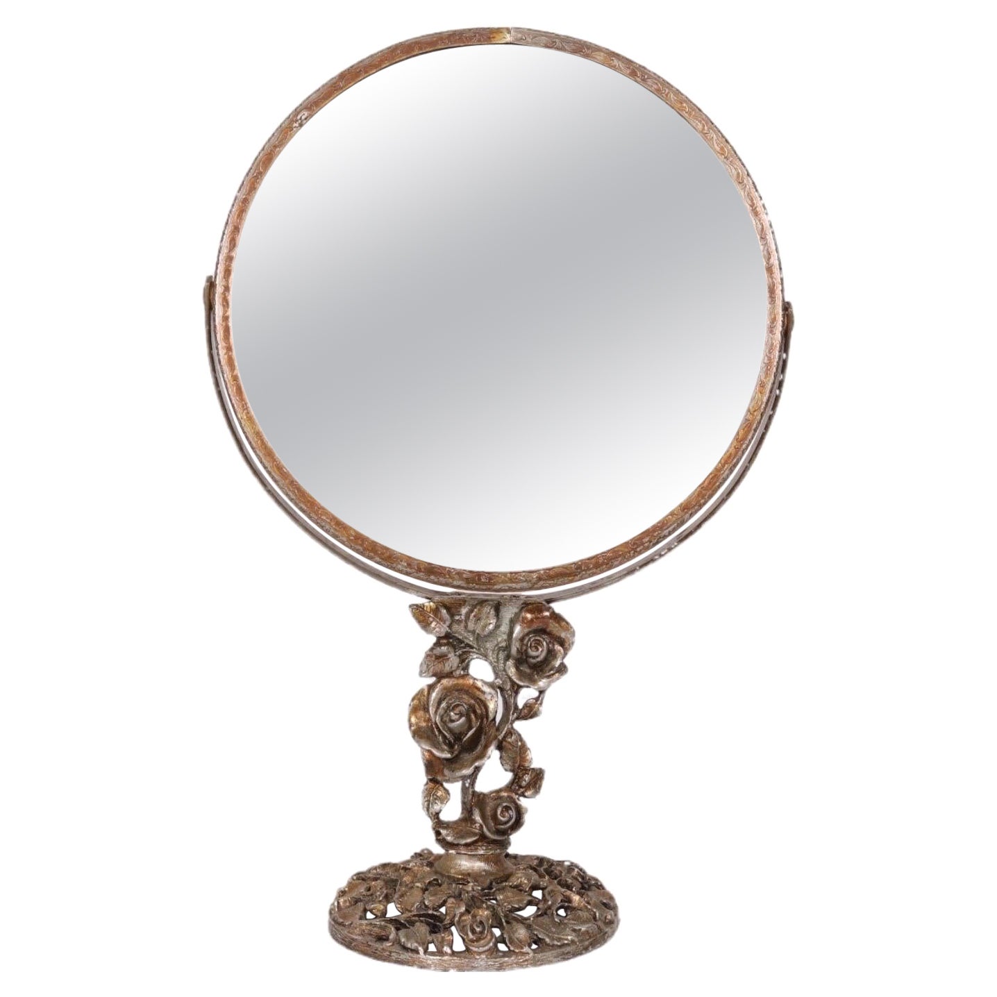 Art Nouveau Brass Vanity Mirror, circa 1900 For Sale at 1stDibs