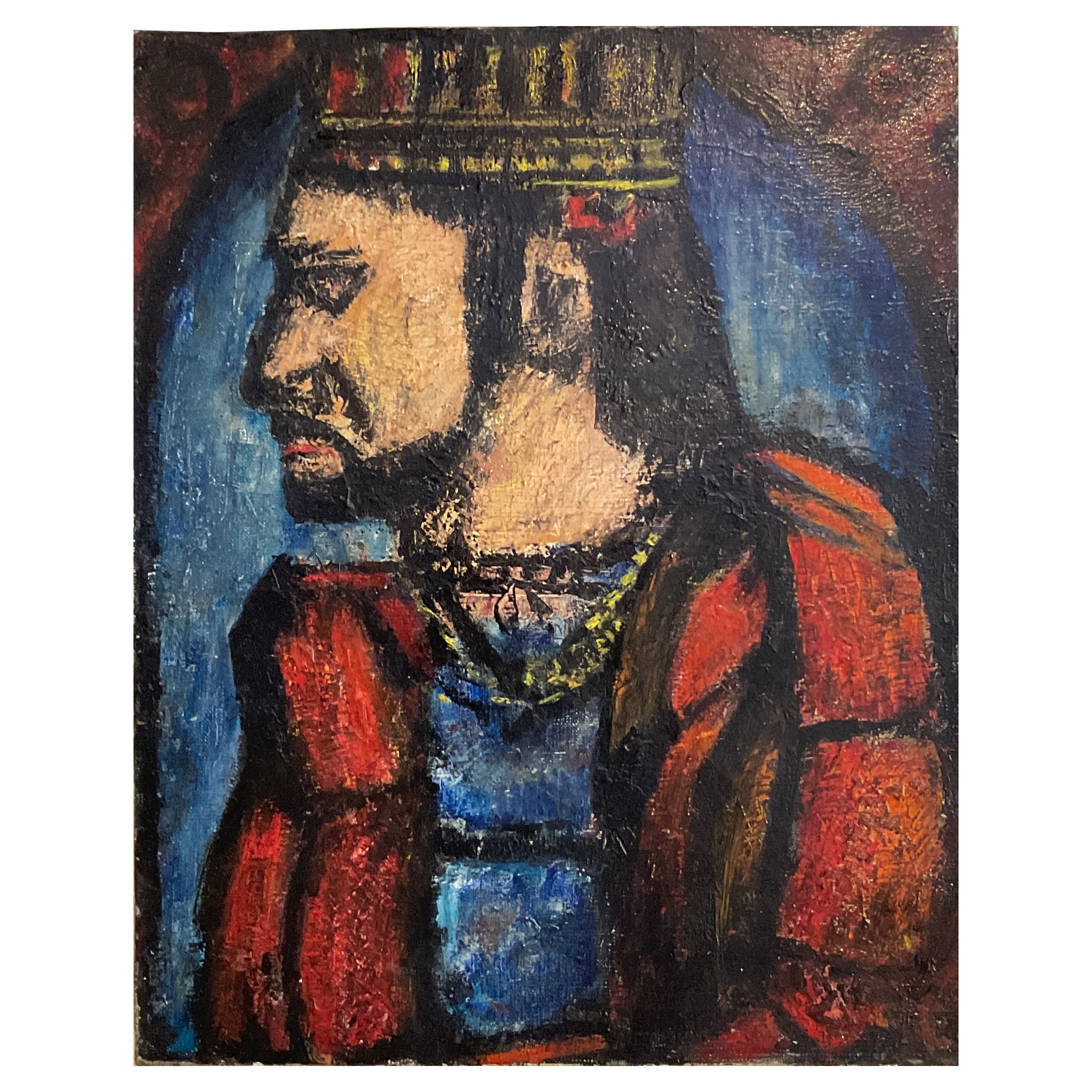 „Nach“ Georges Rouault „Le Vieux Roi oder der alte König“, Öl auf Leinwand, Gemälde