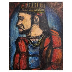 Vintage 'after' Georges Rouault "Le Vieux Roi or the Old King" Oil on Canvas Painting