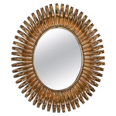 Gilt French Tole Eyelash Mirror, 1960s