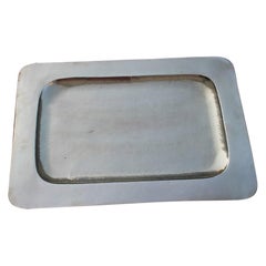 Rectangular Great Solid Brass Gold Tray Italian Design, 1970s