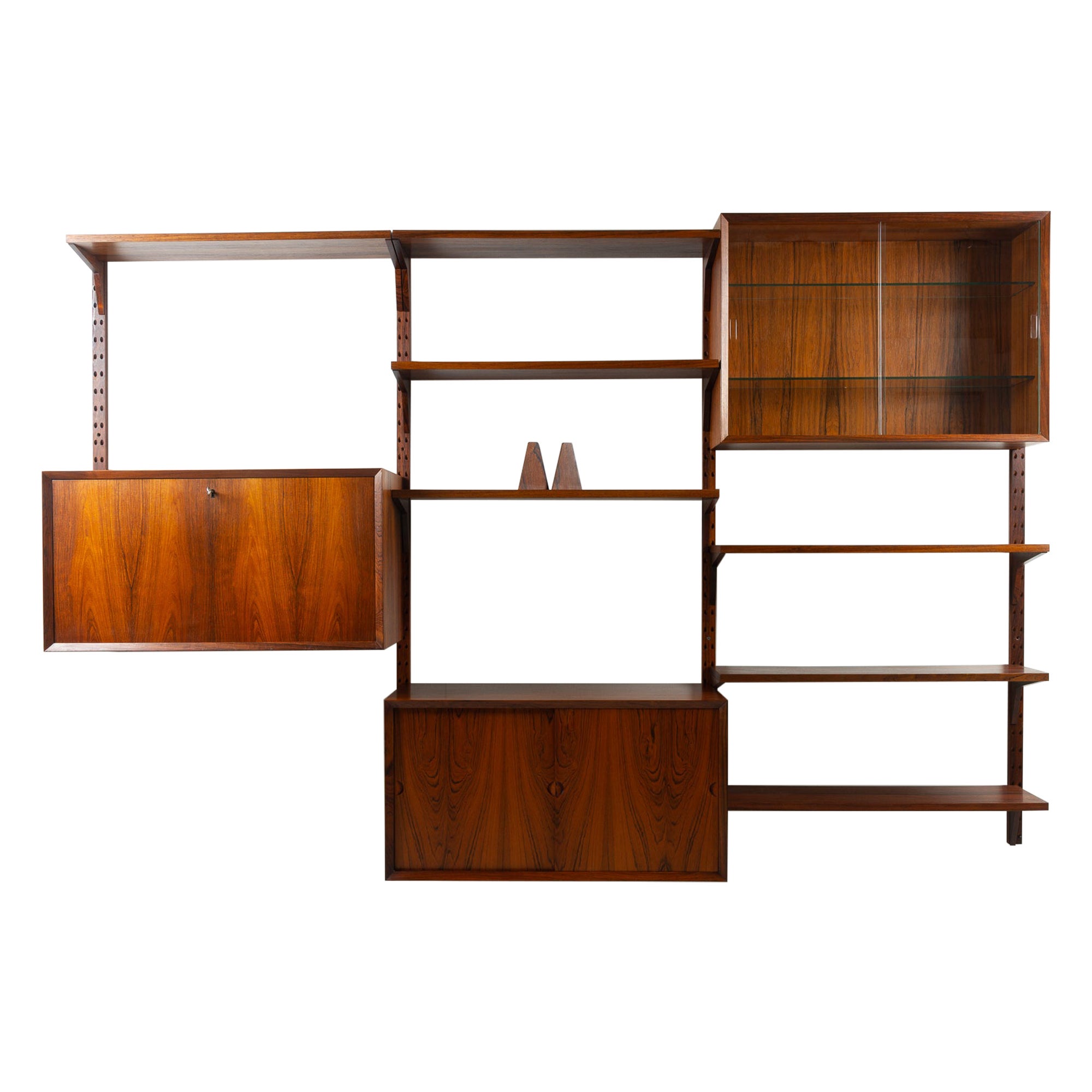 Vintage Danish Rosewood Modular Wall Unit by Poul Cadovius for Cado 1960s