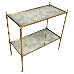 Vintage Faux-Bamboo Brass Side Table by Maison Bagués