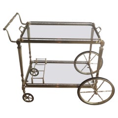 Neoclassical Style Brass Drinks Trolley with Removable Trays by Maison Jansen
