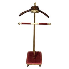 Brass and Velvet Nightstand Valet by Maison Jansen, Circa 1940