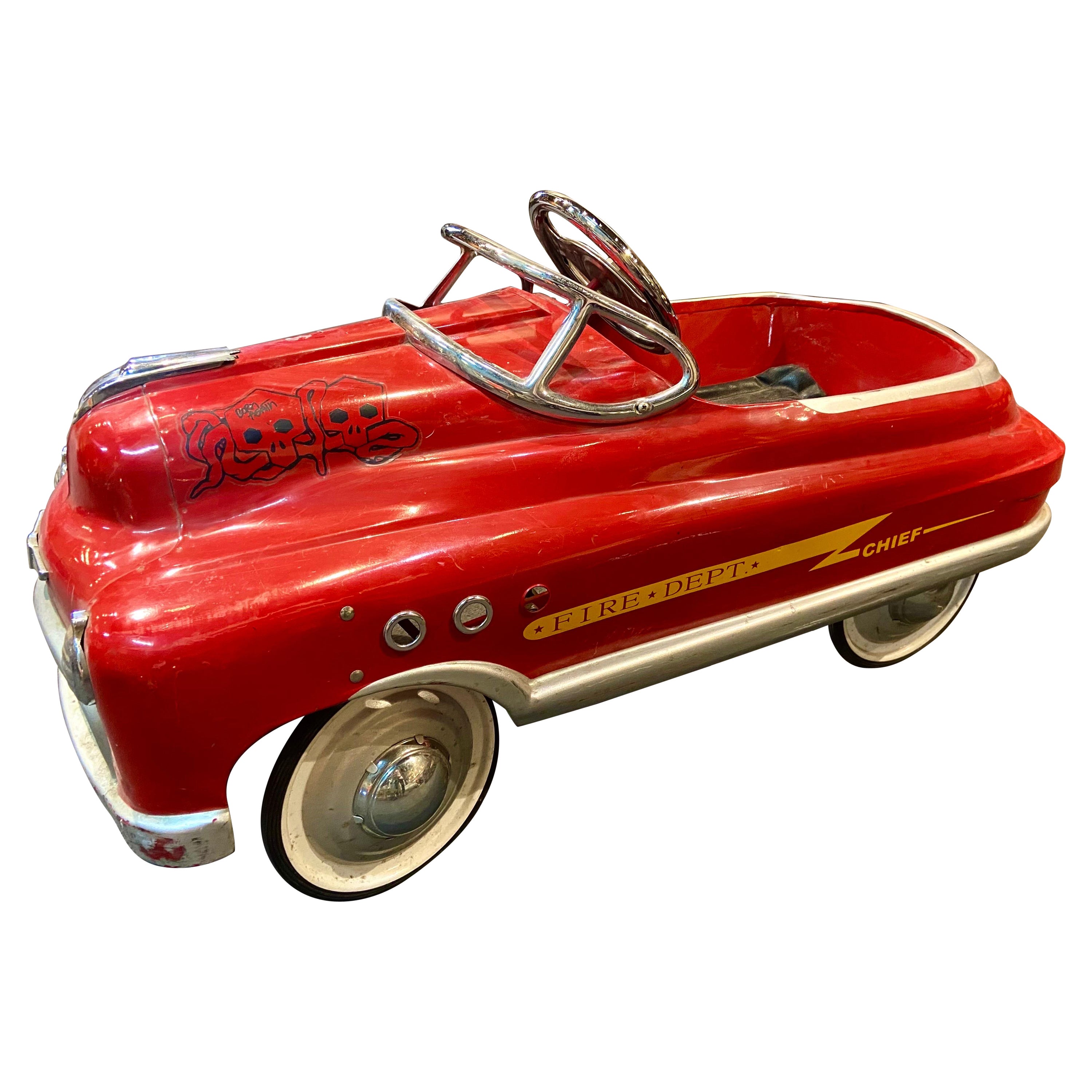 1950 Plymouth Pedal Car Fire Truck Vintage Metal >>>READ FULL DESCRIPTION PAGE 