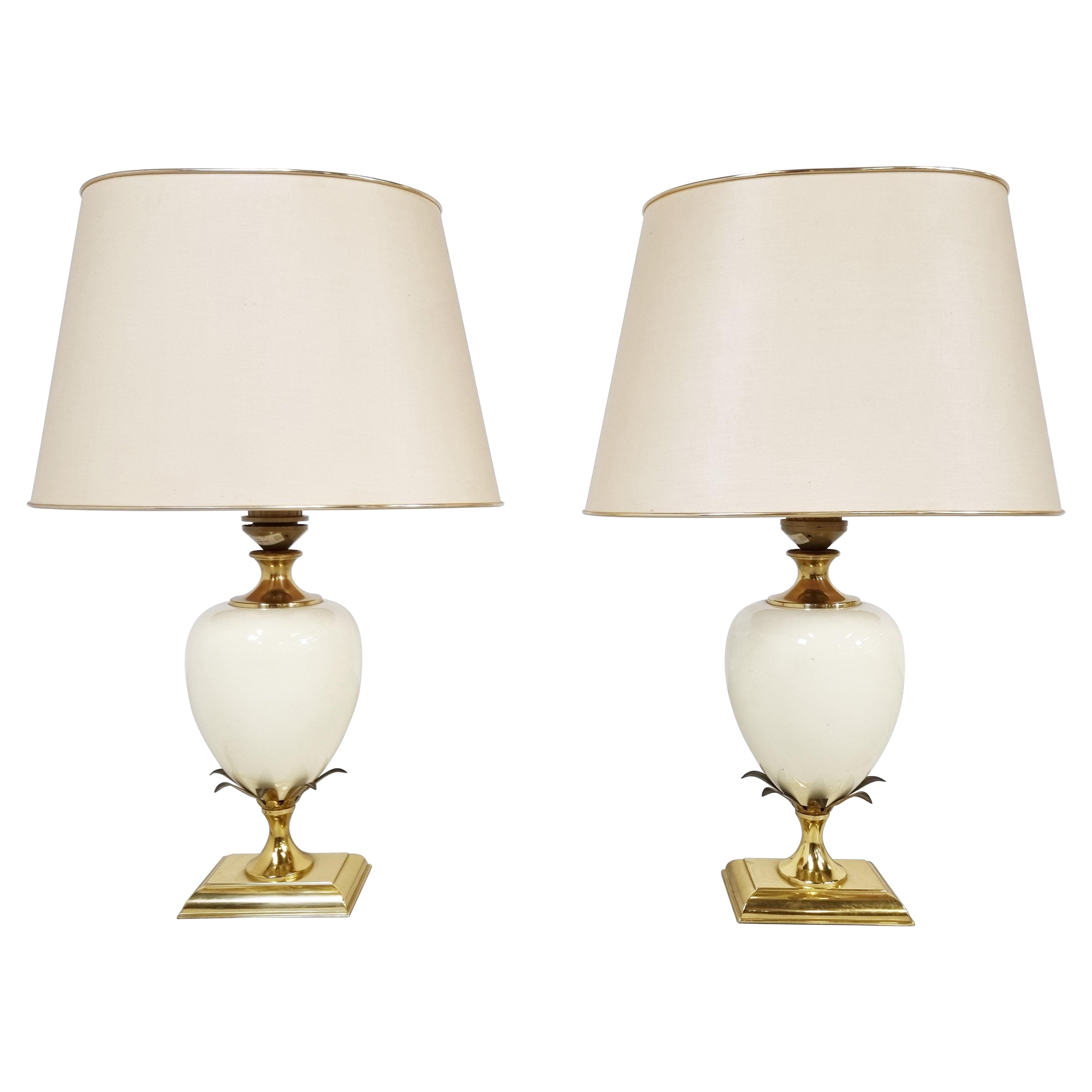 Pair of Vintage Pineapple Table Lamps by Maison Le Dauphin, 1970s