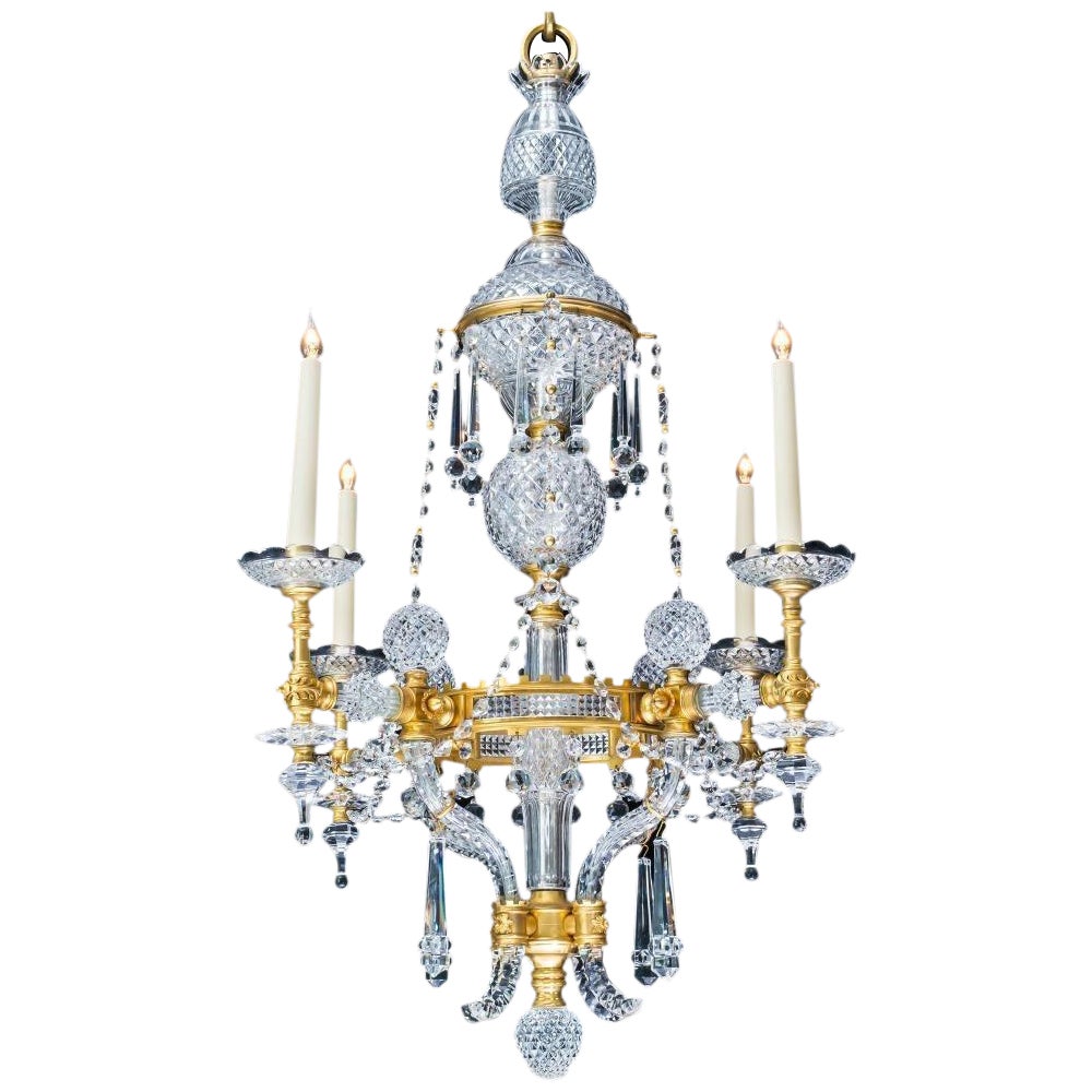 Highly Elaborate Ormolu Mounted Crystal Chandelier by F&C Osler For Sale