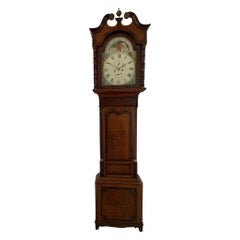 Antique Quality Oak and Mahogany Longcase Clock with 8 Day Moon Phase Movement