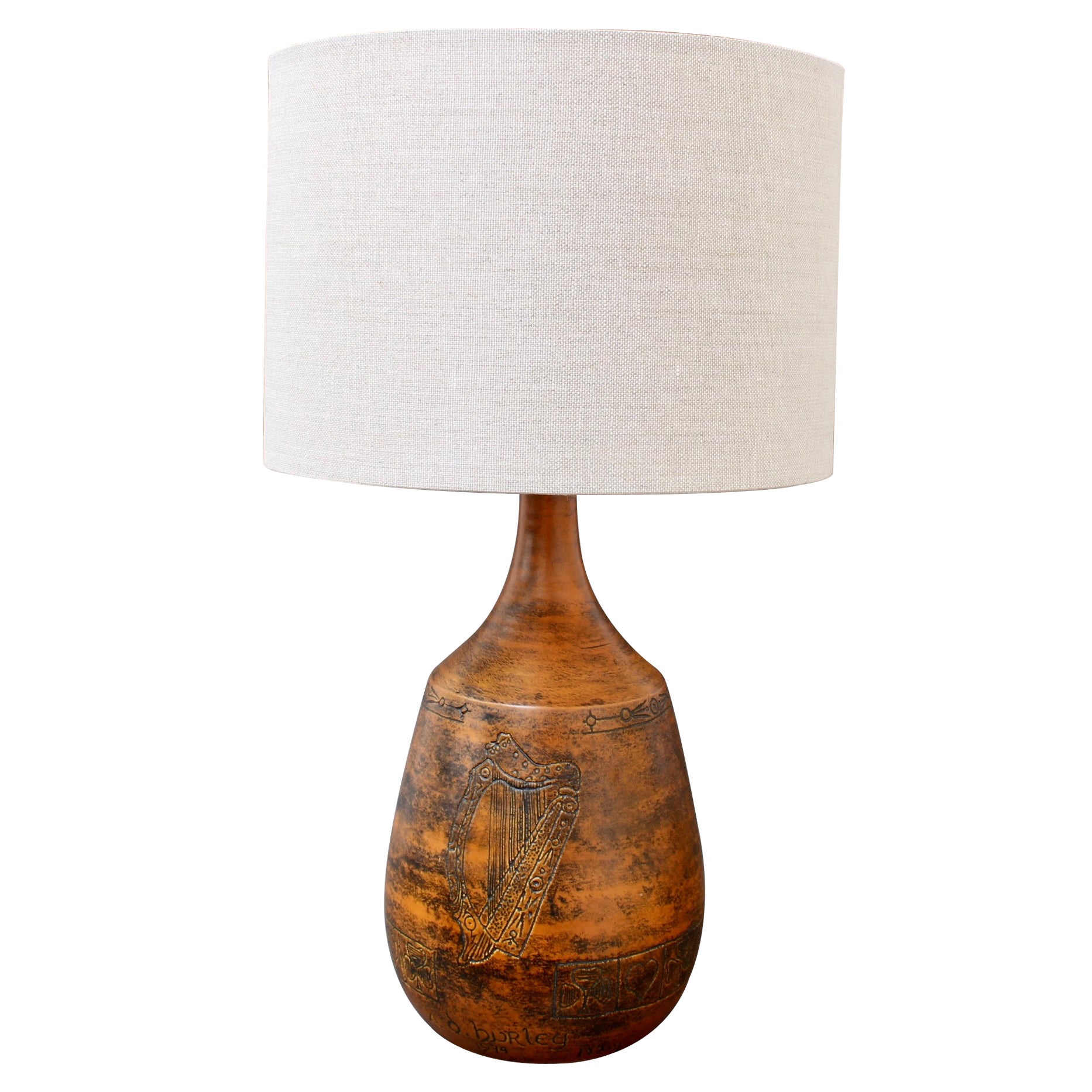 Vintage Ceramic Table Lamp by Jacques Blin '1974' For Sale