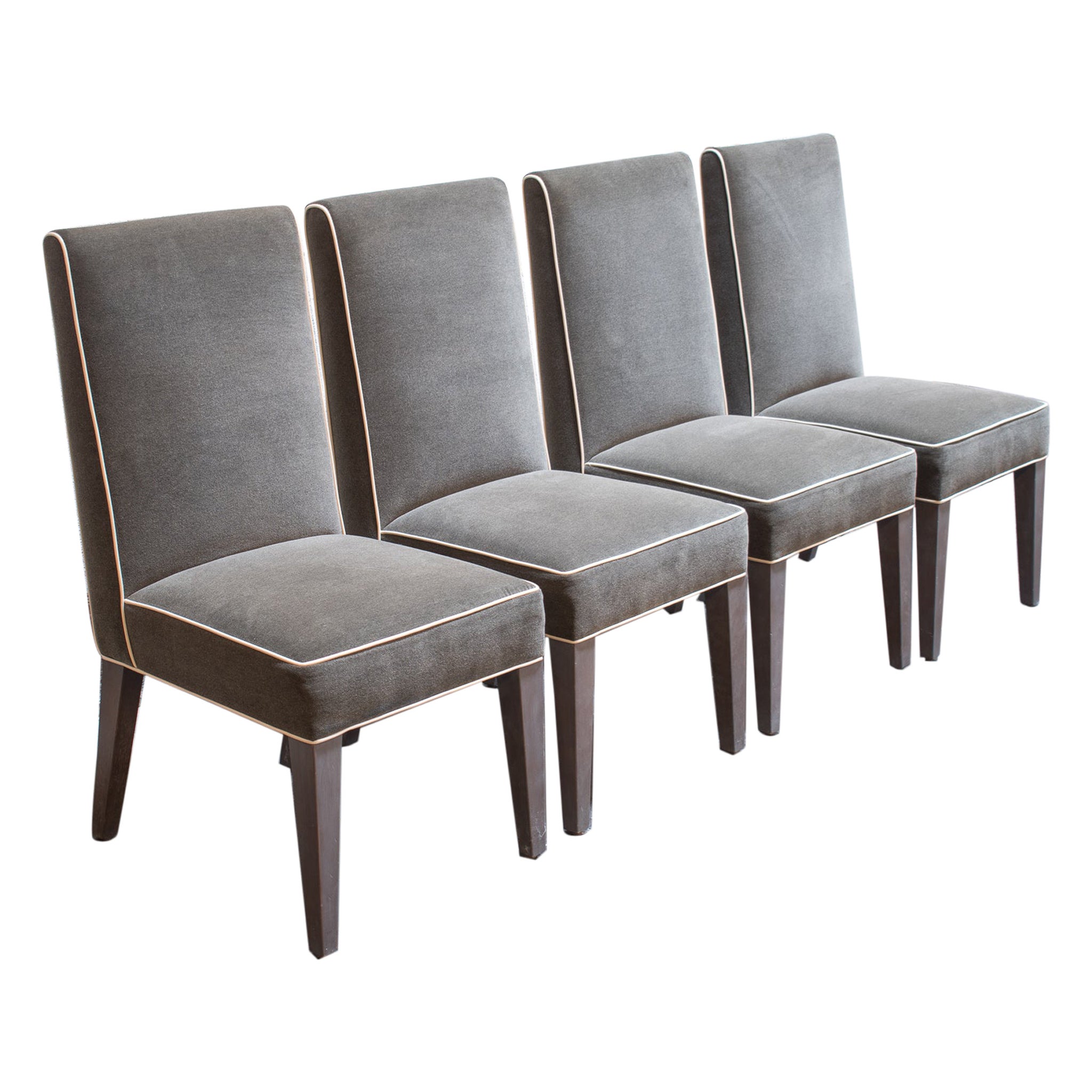 Gray Melange Upholstered Nils Dining Chairs, Showroom Samples, Set of 4 For Sale
