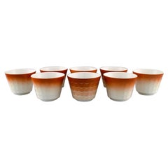 Huit pots à herbes Art Déco en porcelaine émaillée Wilhelm Kge pour Gustavsberg