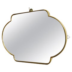 Italian Mid-Century Brass Wall Mirror with Irregular Shape, 1950s