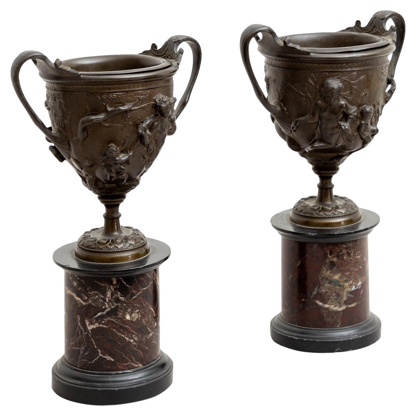 Bronze Tazzas After a Pompeian Antique, Italy 19th Century