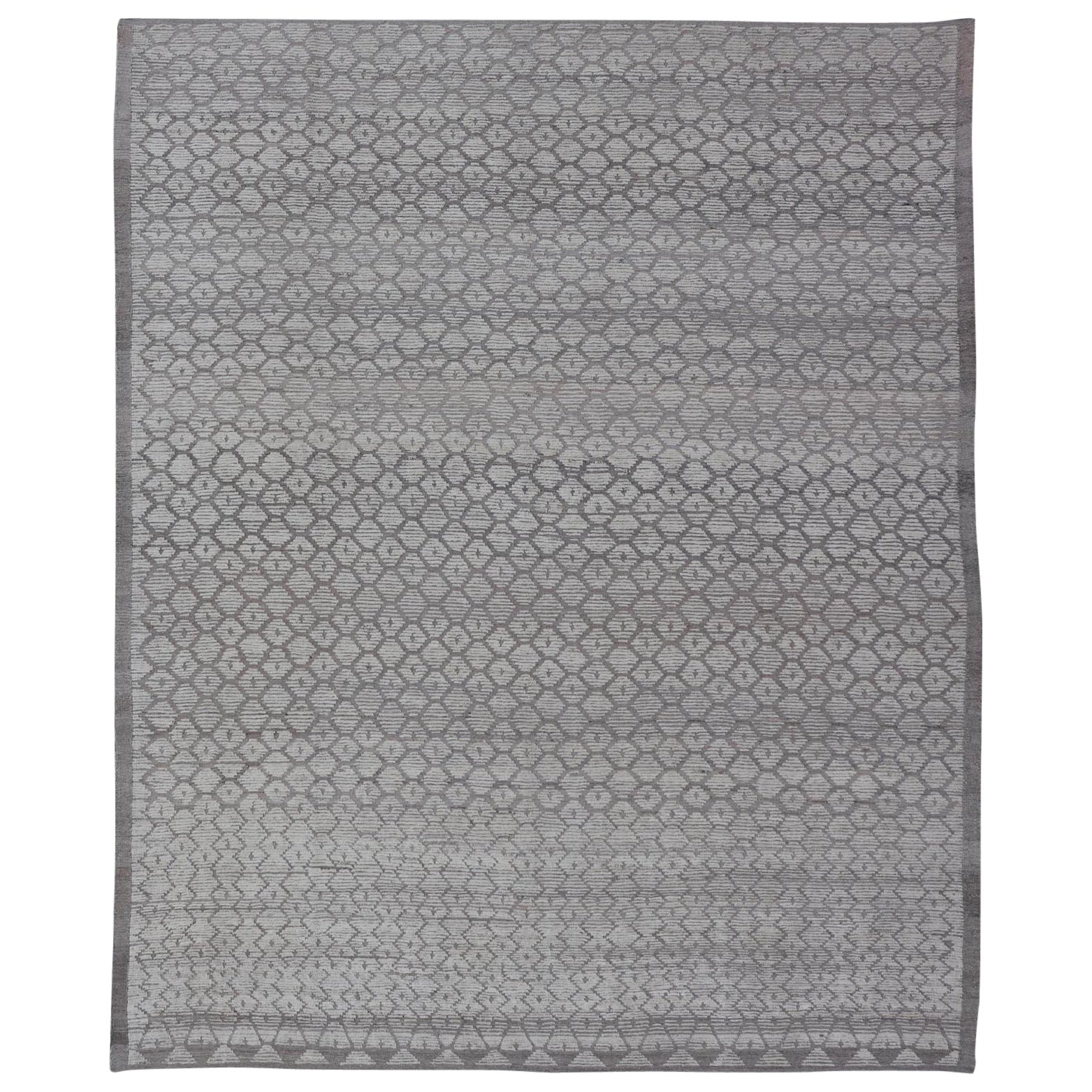Modern Moroccan Rug with All-Over Sub-Geometric Design by Keivan Woven Arts