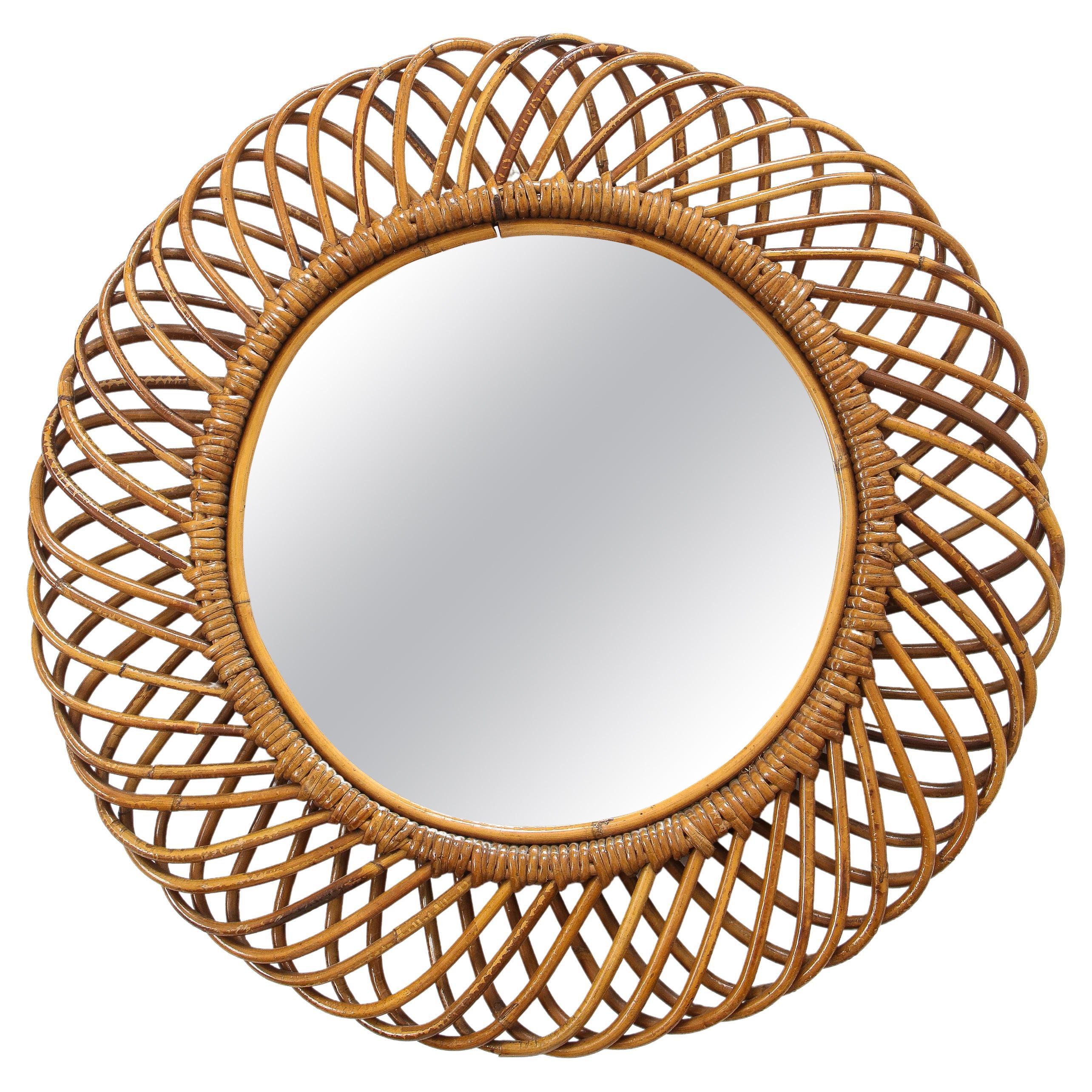 Round Bamboo Bonacina Wall Mirror 