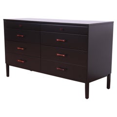 Paul McCobb Perimeter Group Black Lacquered Dresser, Newly Refinished