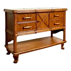 Vintage Coastal Rattan Sideboard