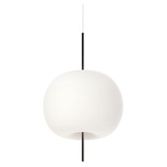 Large 'Kushi' Opaline Glass and Metal Suspension Lamp for KDLN in Black