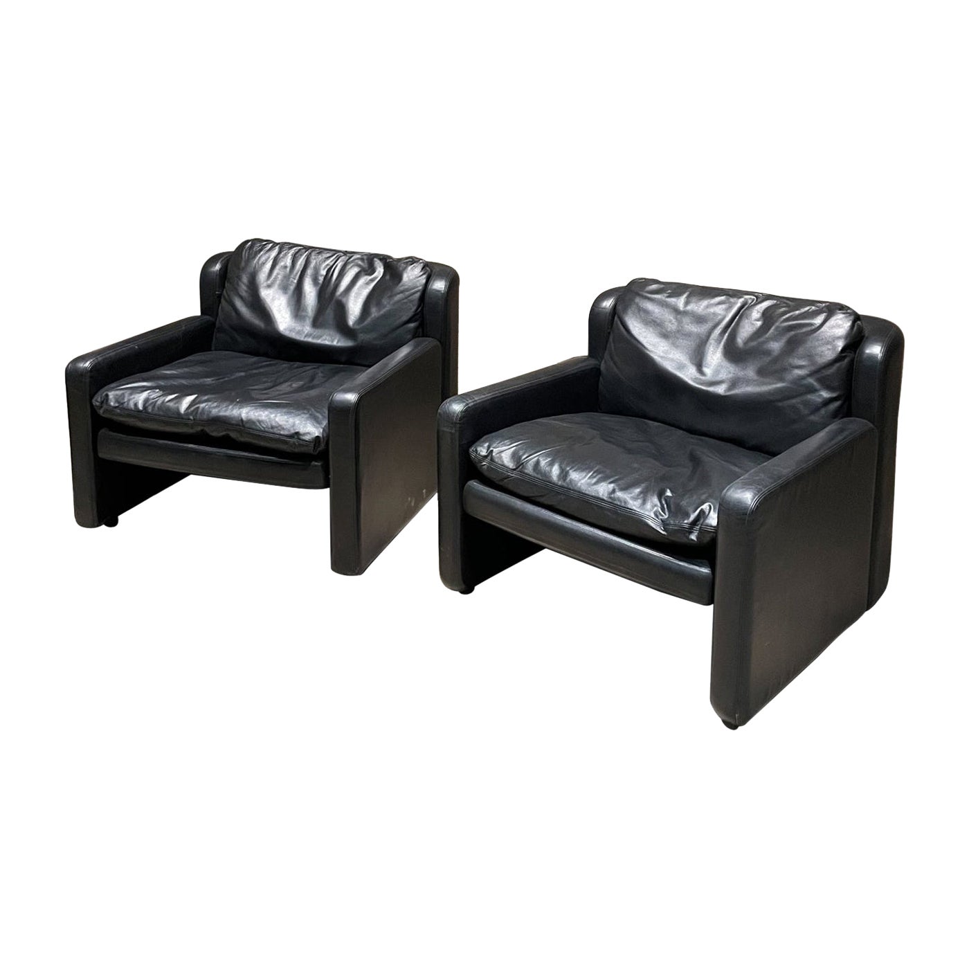 Sillones de cuero italiano estilo 1976 Mario Marenco by Arflex Italy
