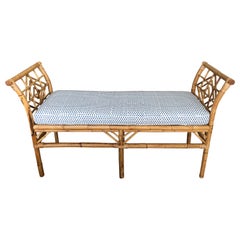 Handsome Bamboo Bench with Custom Seat Cushion