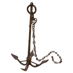 1950s Spanish Complete Handmade Iron Boat Anchor