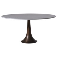 Bronze and Marble Dining Table Mod. 302 by Angelo Mangiarotti for Bernini, Italy