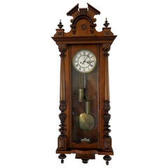 Antique Victorian Quality Carved Walnut Vienna Wall Clock by Gustav Becker