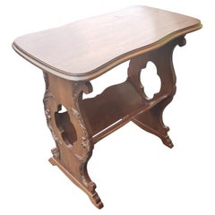 Used Edwardian Mahogany Side Table Magazine Rack, Circa 1920s