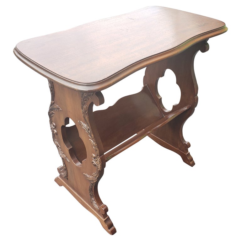 Edwardian Mahogany Side Table Magazine Rack, Circa 1920s For Sale at