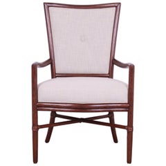 Vintage Barbara Barry for McGuire Hollywood Regency Organic Modern Rattan Club Chair