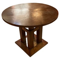 Four Column Base Round Top Side Table, France, Mid-Century