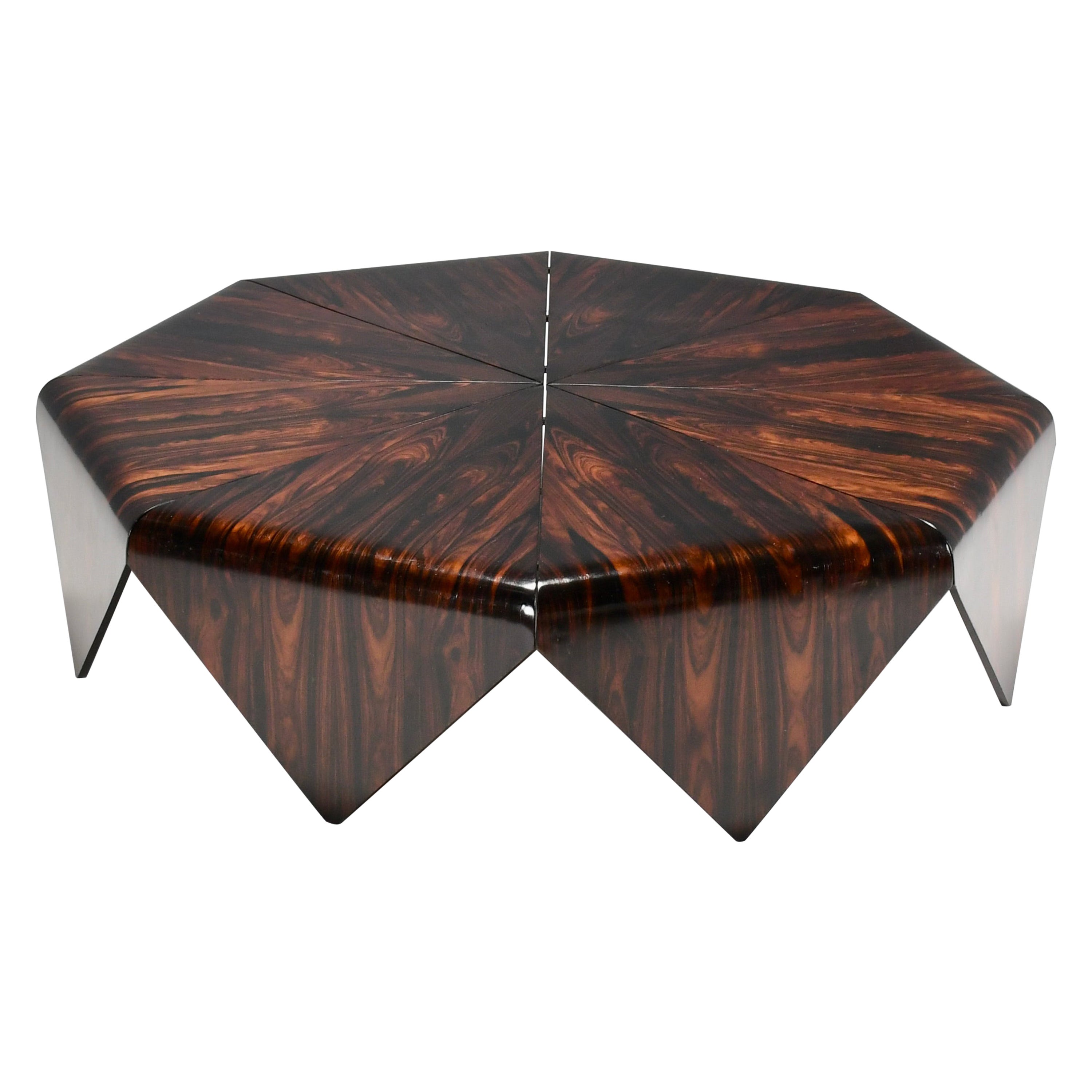 Large Jacaranda 'Petalas' Coffee Table by Jorge Zalszupin, Brazil, 1960s